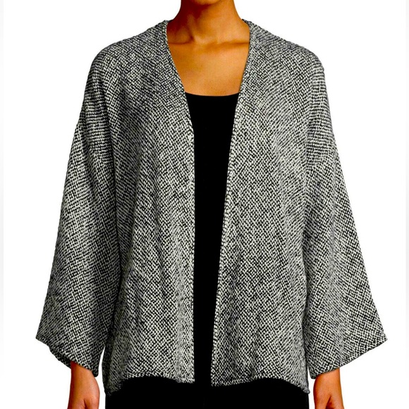 Eileen Fisher Jackets & Blazers - Eileen Fisher black/white 100% organic cotton jacket with removable belt